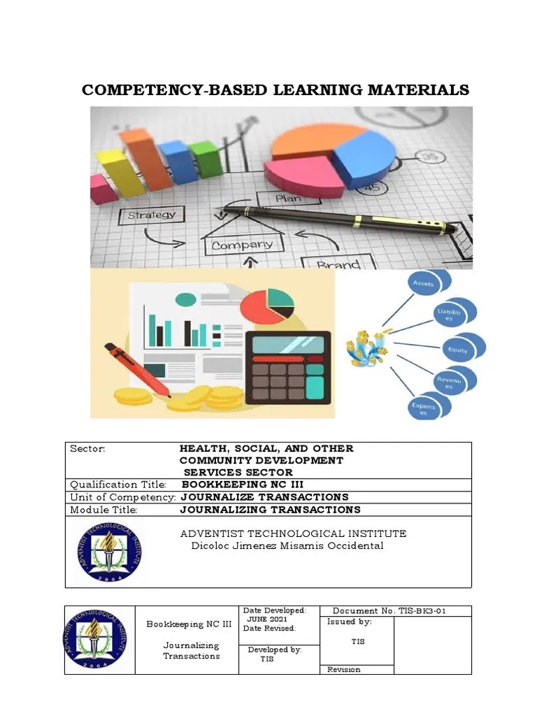 CBLM - Bookkeeping NC III (Aporbo, J) | PDF | Expense | Bookkeeping