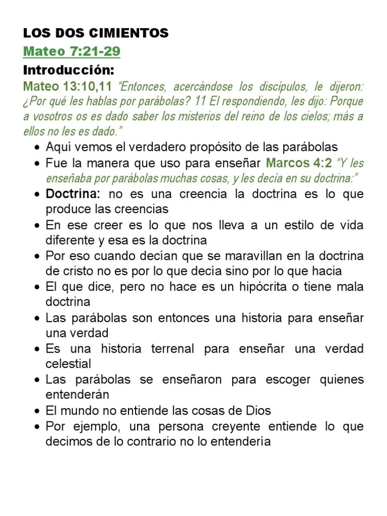 Los Dos Cimientos | PDF | Cristo (título) | Parábolas De Jesús