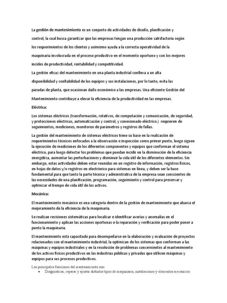 La Gestión De Mantenimiento | PDF | Software | Informática