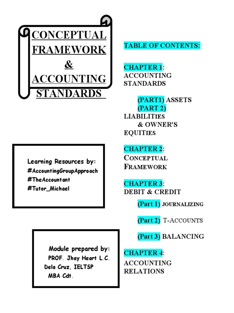 Conceptual Framework & Accounting Standards | PDF | Debits And Credits ...