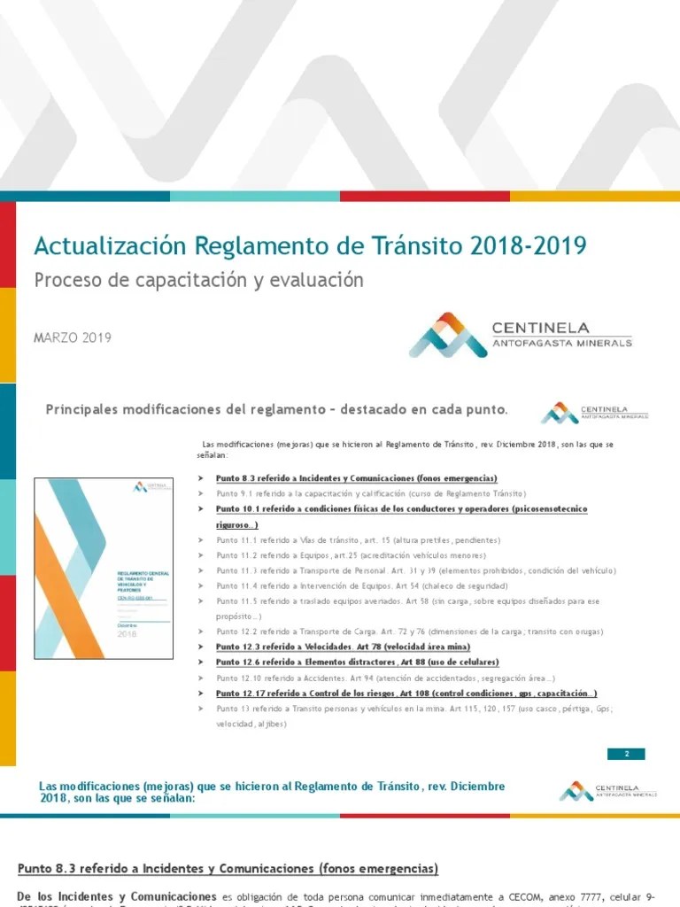 0417 Presentacion Actualización Reglamento De Tránsito 2018-2019 VF | PDF | Teléfonos Móviles ...