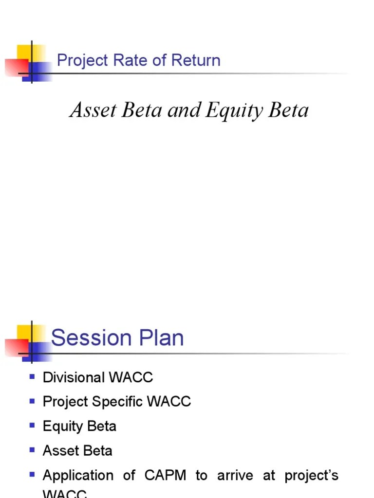 Asset Beta & Equity Beta | PDF | Capital Asset Pricing Model ...