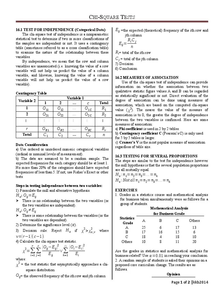 Chi Square Test | PDF | Statistical Significance | Chi Squared Test