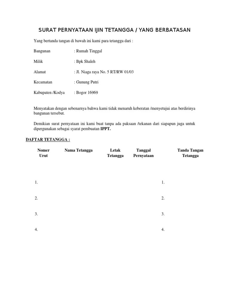 Demikian surat pernyataan ini kami buat dengan penuh kesadaran dan rasa . Surat Pernyataan Ijin Tetangga Pdf
