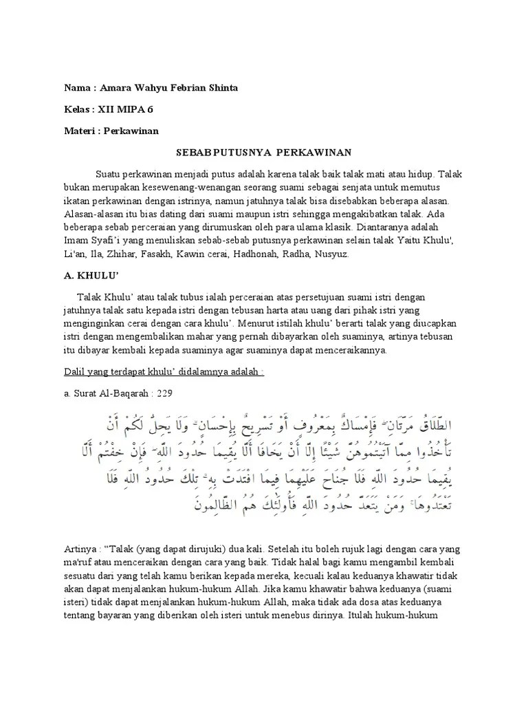 SebabPutusnyaPerkawinan AmaraWahyuFS | PDF