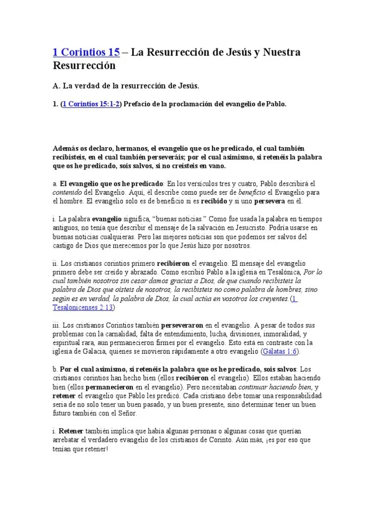 1 Corintios 15 | PDF | La Resurrección De Jesús | Jesús