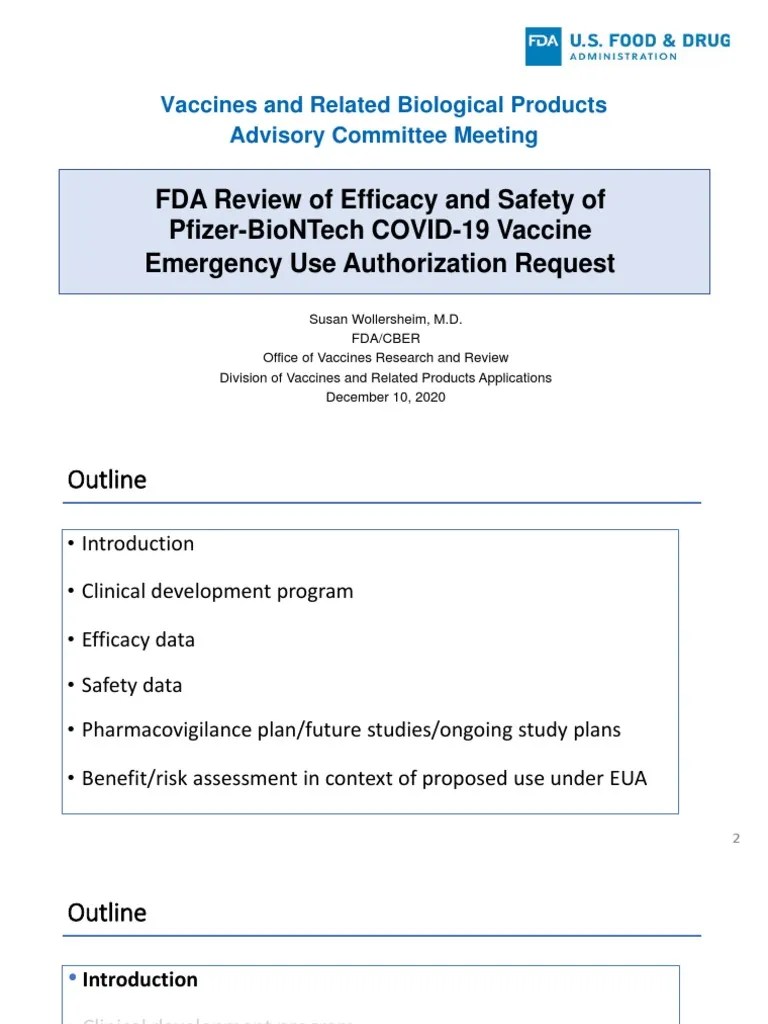 Fda Review Of Efficacy And Safety Of Pfizer-Biontech Covid-19 Vaccine ...
