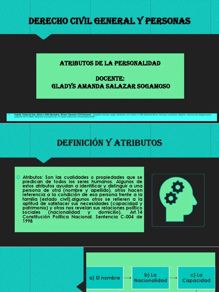 Atributos De La Personalidad 1 | PDF | Parentesco | Bienes (Ley)