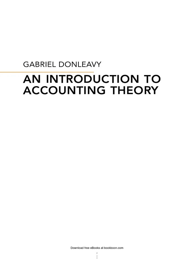 Introduction To Accounting Theory | PDF