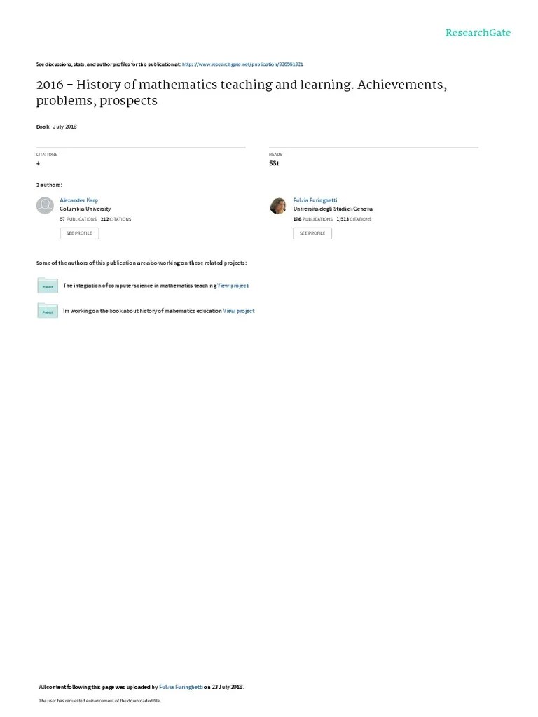 History Of Teaching And Learning (Mathematics Education) | PDF | Curriculum | Textbook