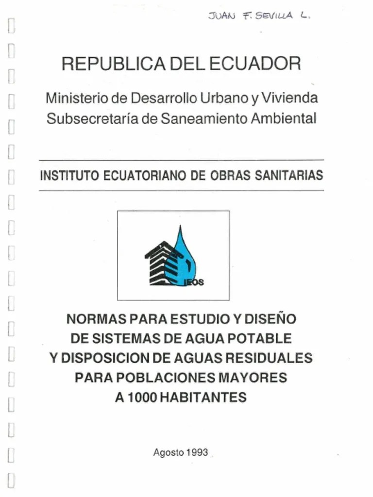 NormasDiseñoAcued Alcant IEOS Ecuador | PDF