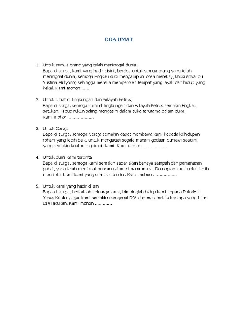 Doa Umat | PDF