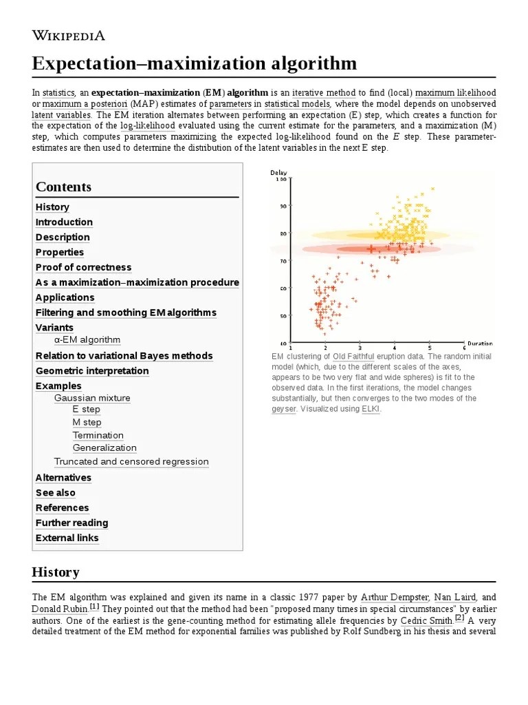 Expectation-Maximization Algorithm | PDF | Statistical Theory | Statistics