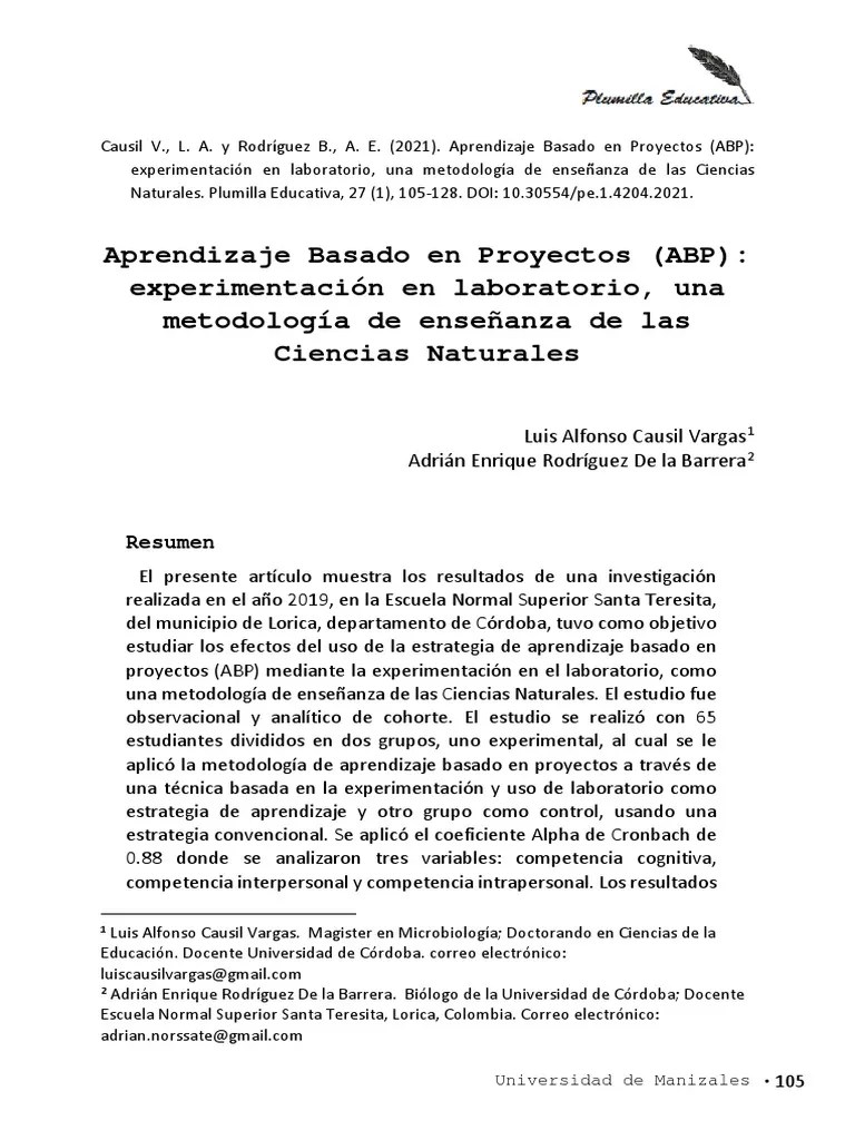 Aprendizaje Basado En Proyectos | PDF | Aprendizaje | Aprendizaje En ...