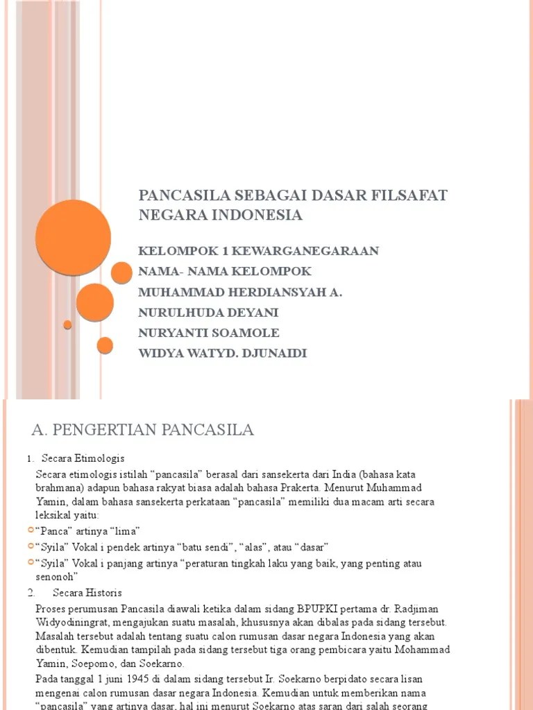 Pancasila Sebagai Dasar Filsafat Negara Indonesia | PDF