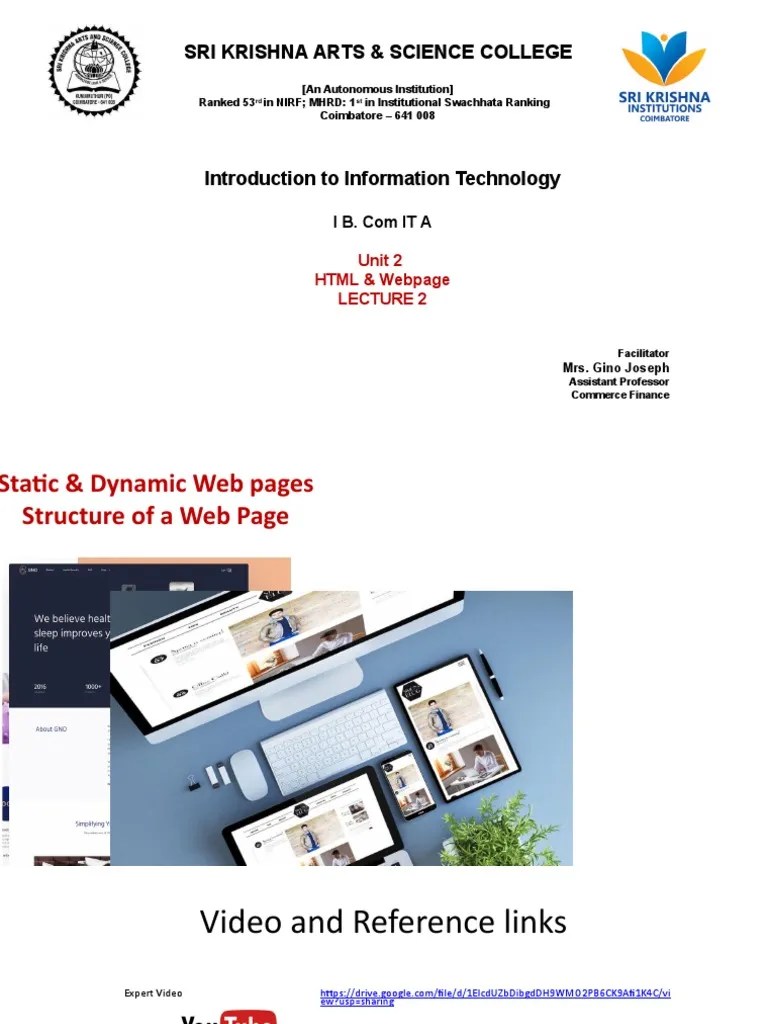 2 Static & Dynamic Web Pages | PDF | Websites | World Wide Web