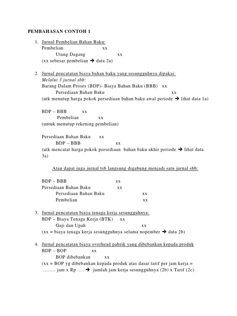 Biaya overhead terbagi 2 tipe: Pembhs Contoh 1 Taksiran Pdf