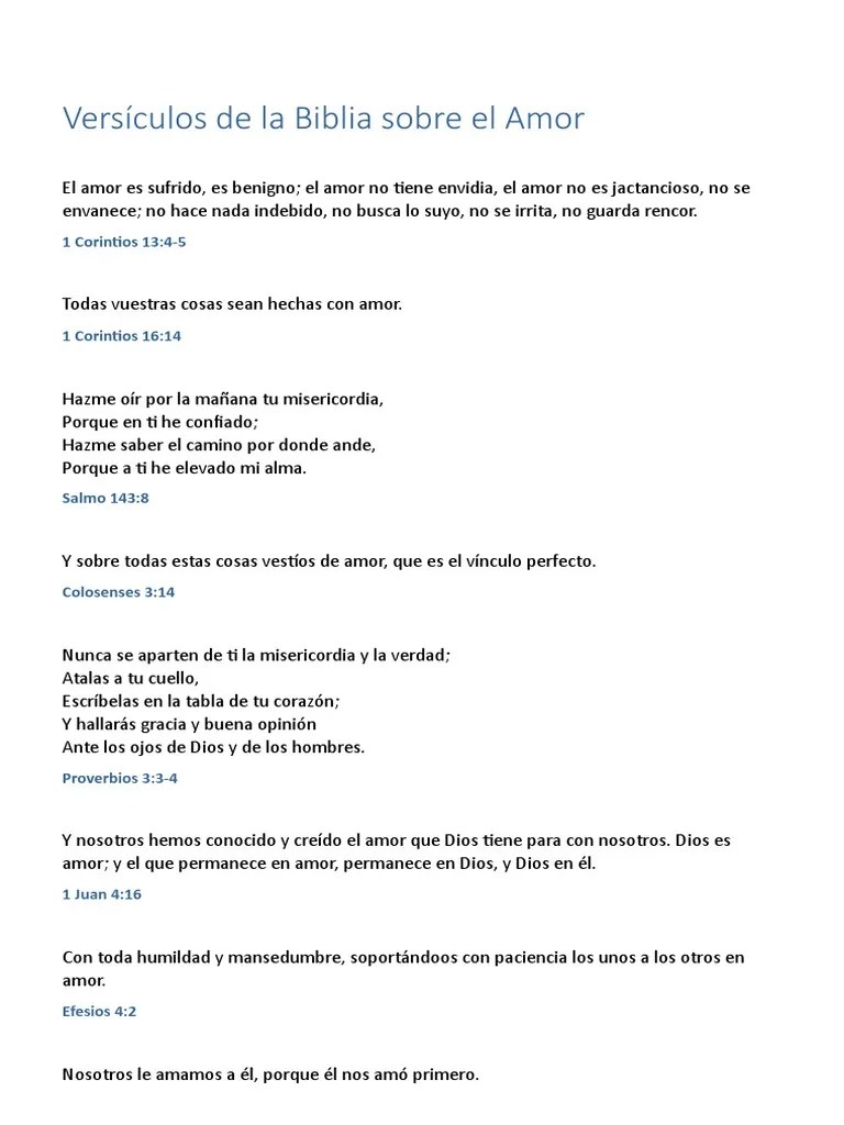 109 Versículos De La Biblia Sobre El Amor - RVR60 | PDF | Amor | Cristo ...