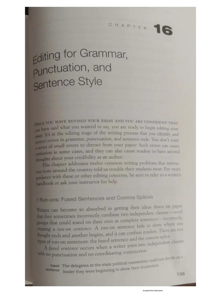 Editing For Grammar, Punctuation And Sentence Style | PDF