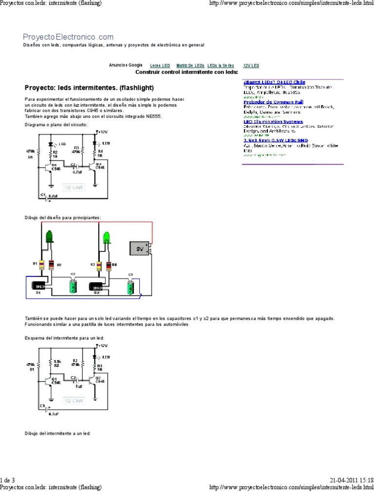 Proyectos Con Leds - Intermitente Flashing) | PDF | Diodo Emisor De Luz ...
