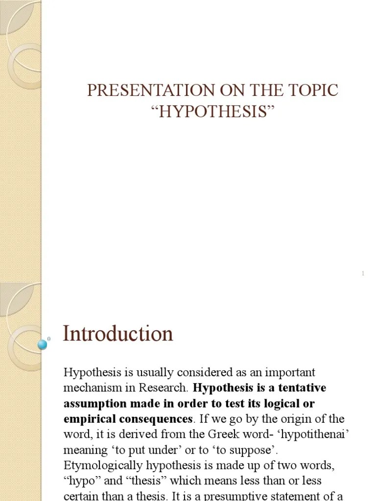 Hypothesis | PDF | Hypothesis | Statistics