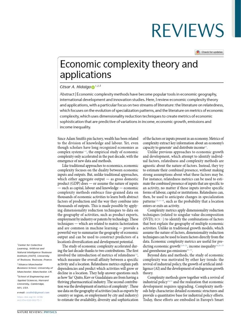 Economic Complexity | PDF | Economic Growth | Matrix (Mathematics)