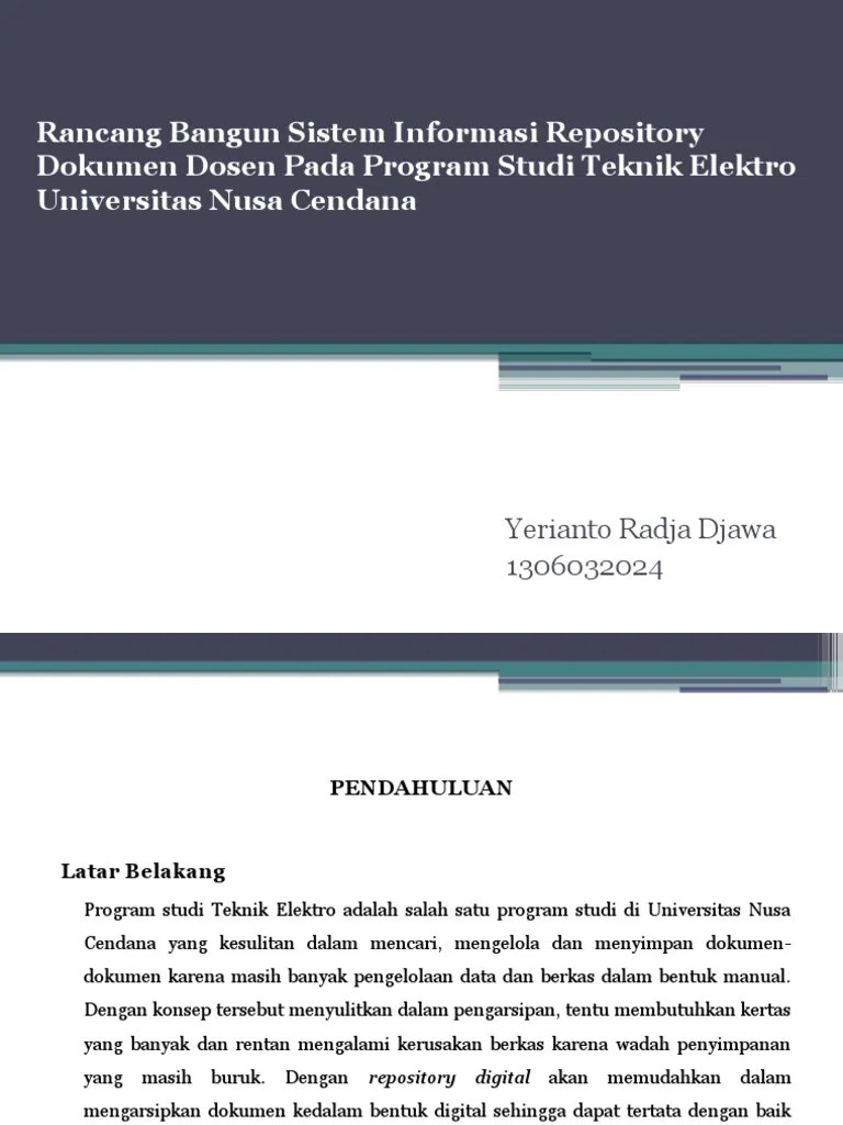 Rancang Bangun Sistem Informasi Repository Dokumen Dosen Pada | PDF