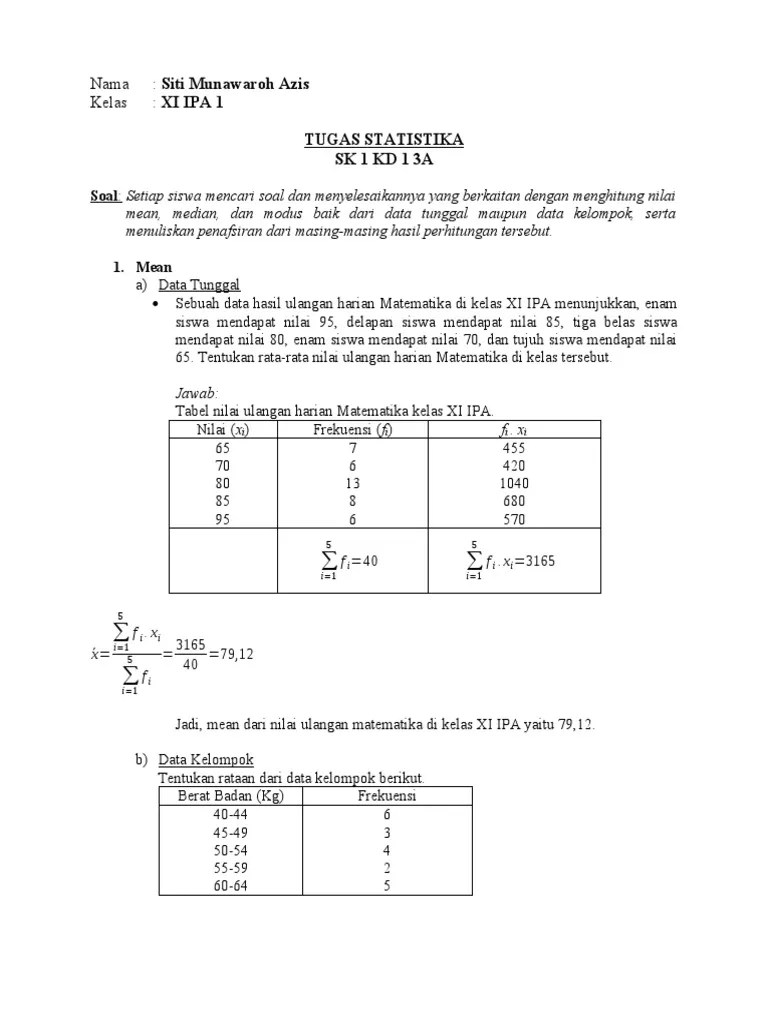 Contoh soal median | contoh soal dan materi pelajaran 7 mean, median, dan modus data kelompok beserta soal dan pembahasannya rumus mean, . Rumus Contoh Soal Mean Median Modus Data Kelompok Dan Penyelesaiannya Berbagai Contoh