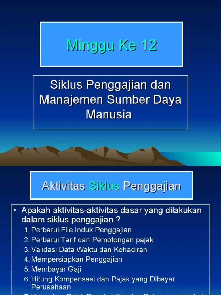 MG 6 - Siklus Penggajian & MSDM | PDF | Karier & Perkembangan | Bisnis