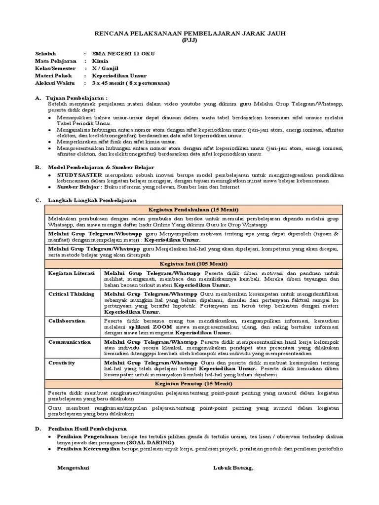 Mohon ijin kepada joc, jakarta osoji club. 4 Rpp Keperiodikan Unsur Pdf