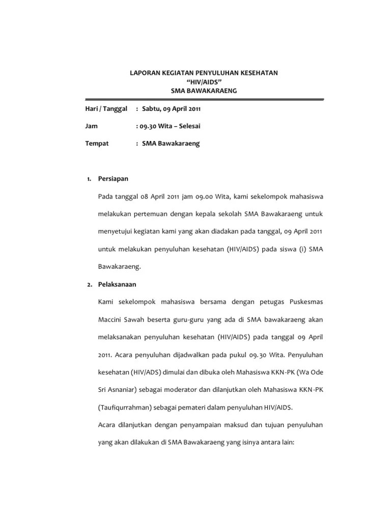 Laporan Kegiatan Penyuluhan Kesehatan | PDF