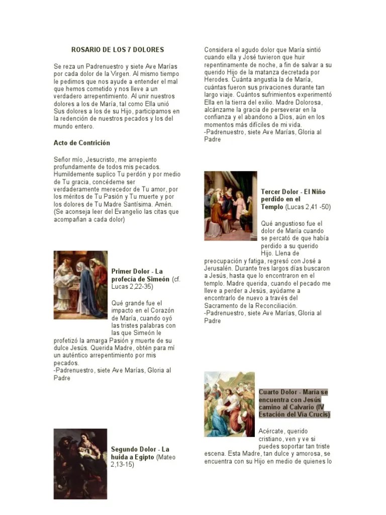 Rosario De Los 7 Dolores | PDF | María, Madre De Jesús | Jesús
