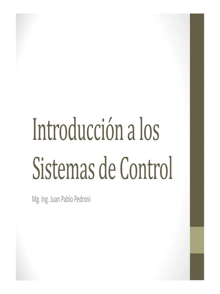 C01v2.1 - Introducción A Los Sistemas De Control | PDF | Sistema De ...