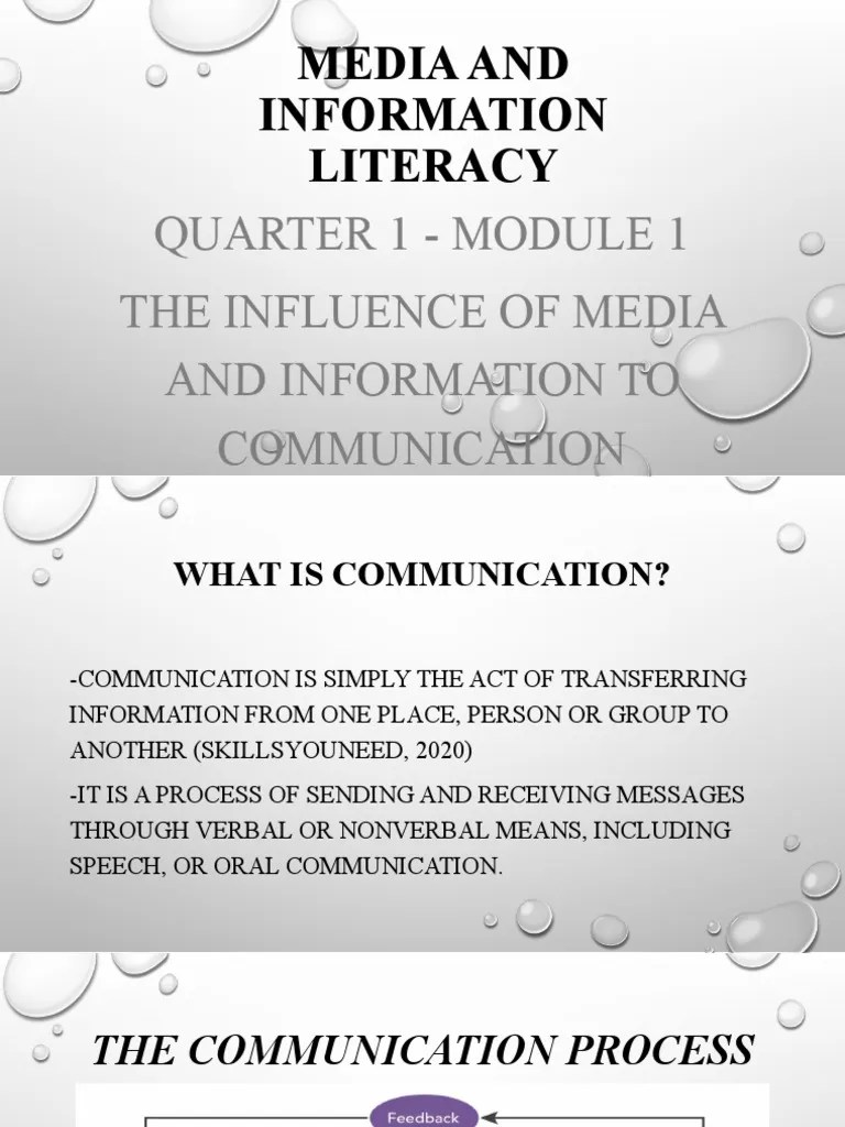 Quarter 1 - Module 1 The Influence Of Media And Information To ...