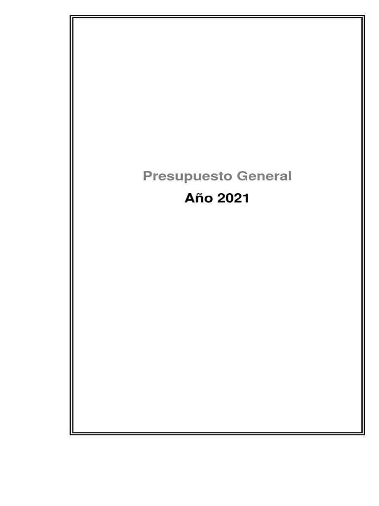 Presupuesto Proyecto 2021 Anexo | PDF | Inversiones | Economias