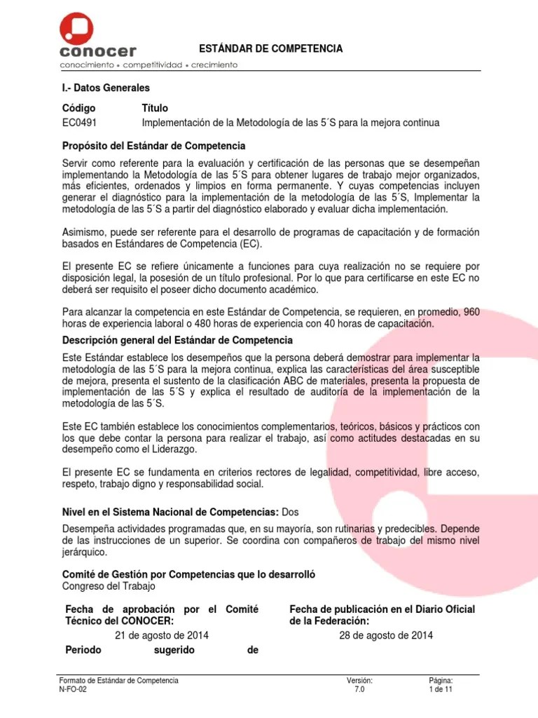 Eco491 Implementacion De La Metodologia De Las 5 S Para La Mejora Continua | PDF | Auditoría ...