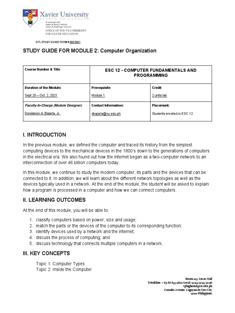 Module 2 Study Guide | PDF | Computer Data Storage | Computer Network