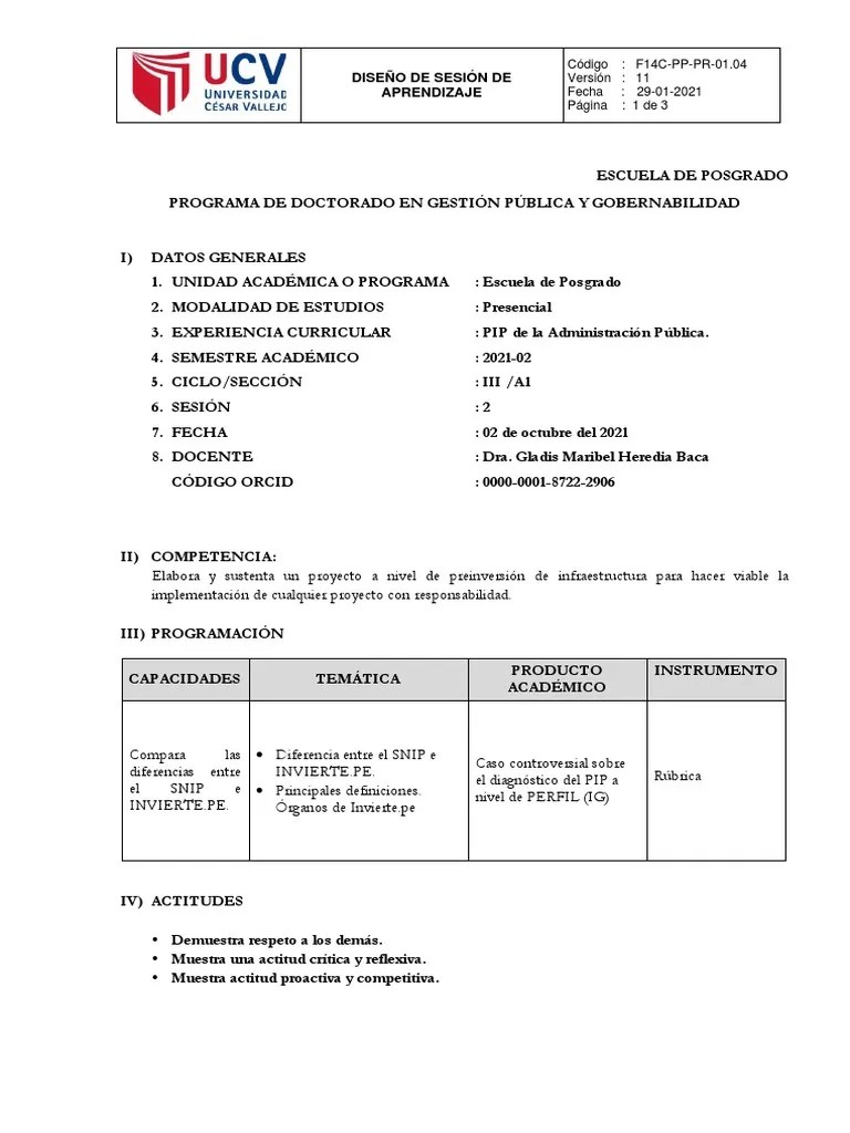 Sesión De Aprendizaje 02 | PDF | Cognición