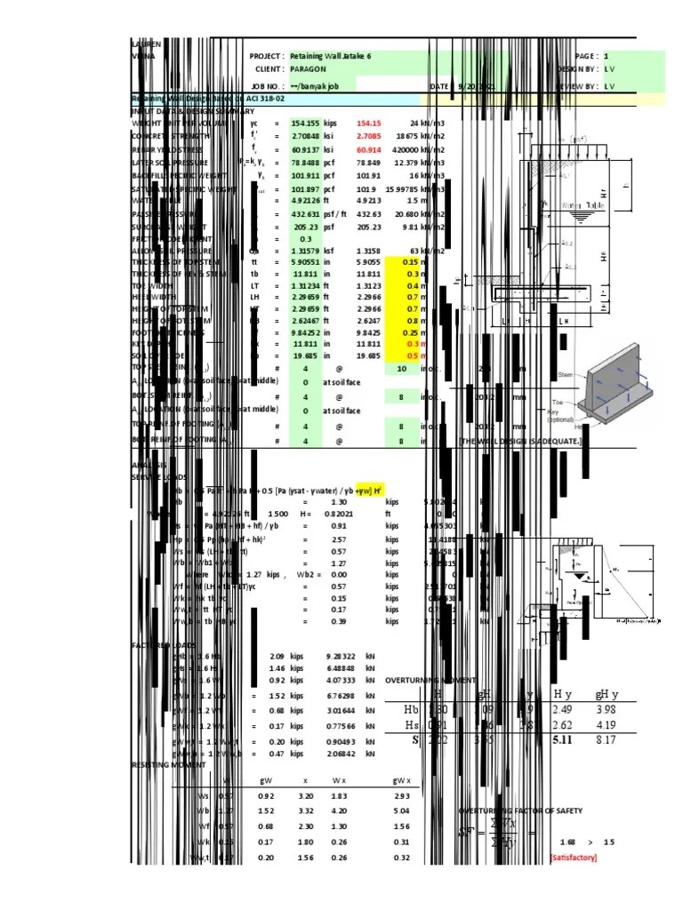 Retaining Wall Design Based On ACI 318-02 | PDF | Geotechnical Engineering | Economic Sectors