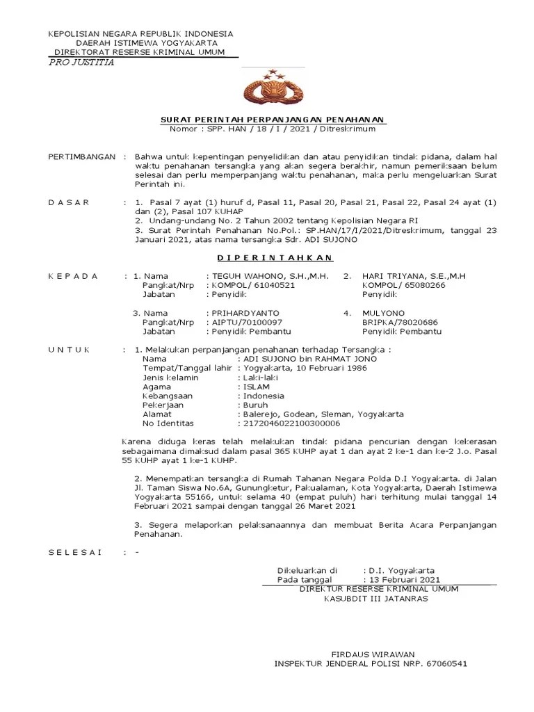 PERPANJANGAN PENAHANAN | PDF