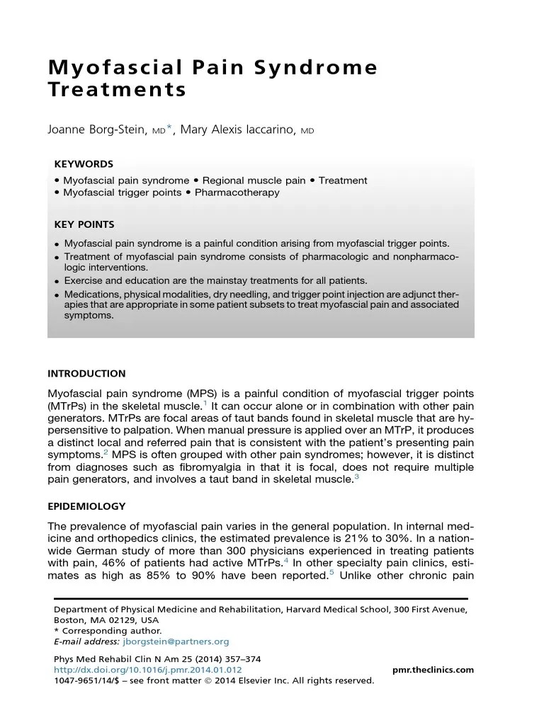 Myofascial Pain Syndrome | PDF | Antidepressant | Benzodiazepine