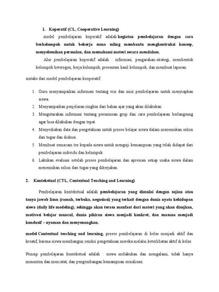Model Pembelajaran | PDF