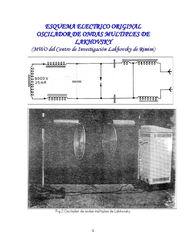 Fig.2 Oscilador De Ondas Múltiples De Lakhovsky | PDF | Transformador ...