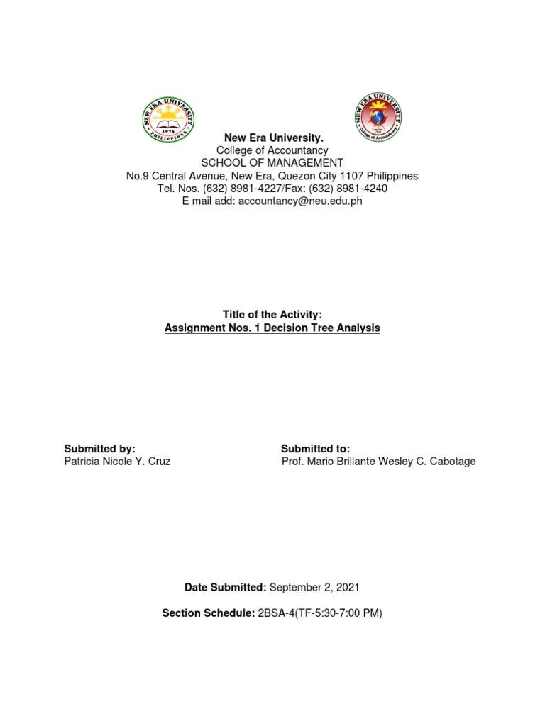 Assignment Nos. 1 Decision Tree Analysis | PDF | Regression Analysis ...