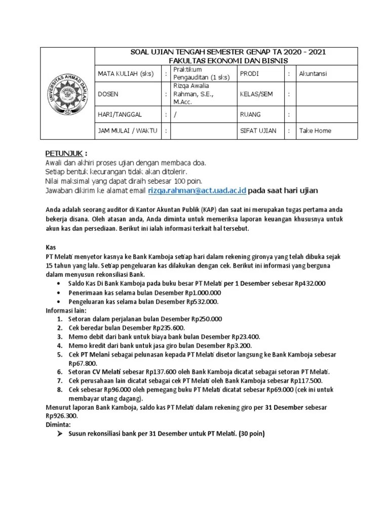 UTS Praktikum Pengauditan | PDF