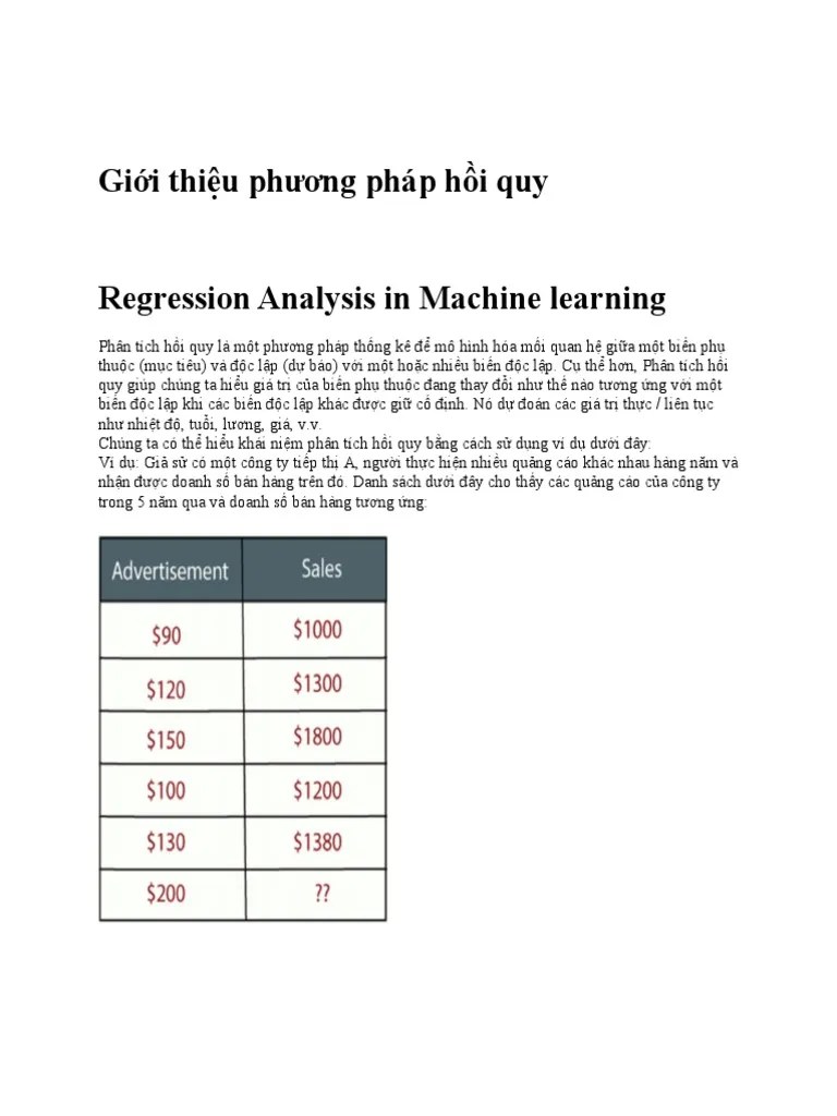 Regression Analysis In Machine Learning | PDF