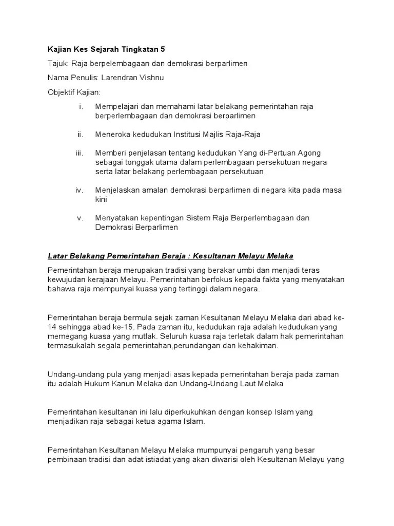 Kajian Kes Sejarah Tingkatan 5 Perlembagaan Persekutuan - 2020 Kajian Kes Sejarah Tingkatan 3 Pdf