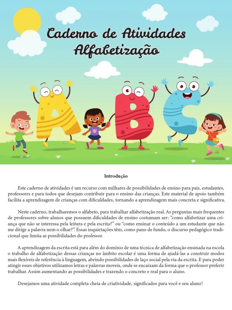 Caderno De Atividades Alfabetização | PDF