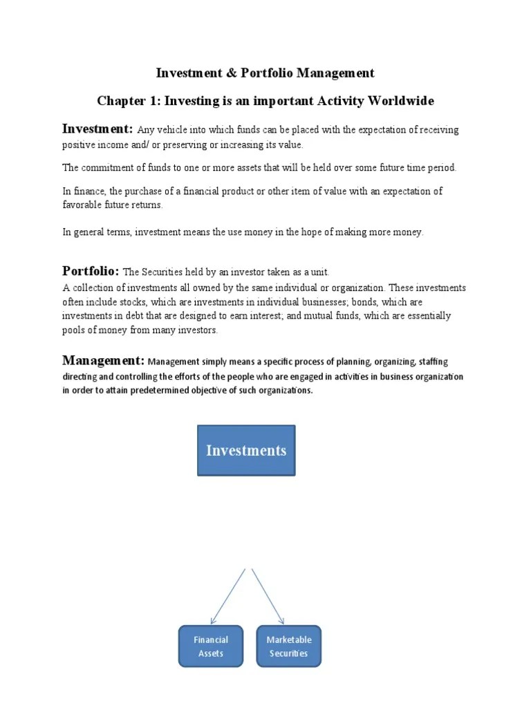 Investment & Portfolio Management Chapter 1: Investing Is An Important Activity Worldwide ...