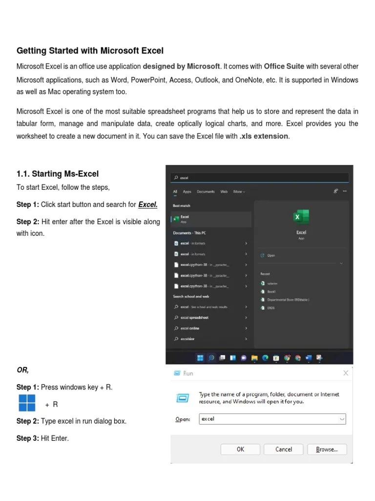 Getting Started With Microsoft Excel | PDF | Microsoft Excel | Computer ...